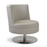 Soho Concept Hilton Lounge Swivel Round Armchair in chrome with plush upholstery, modern seating with a swivel base.