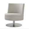 Hilton Lounge Swivel Round Armchair by Soho Concept, modern seating with chrome base and upholstered round armchair design.
