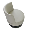 Soho Concept Hilton Lounge Swivel Round Armchair with chrome base, upholstered seating, and padded armrests for comfortable relaxation.
