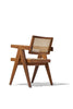 Soho Concept Pierre J Armchair with natural cane seat and back, solid ash frame, black finish, modern indoor seating.
