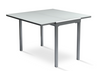 Modern Soho Concept white frosted glass storage desk or dining table with sleek design and clean lines.