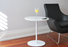 White lacquer Ares End Table by Soho Concept, showcasing modern design and sleek surface in a stylish living room setting.