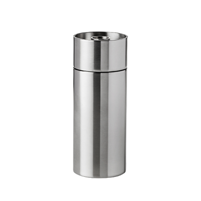 Stelton Arne Jacobsen salt and pepper mill, stylish accessories with sleek design, featuring stainless steel finish and adjustable grinding mechanism.