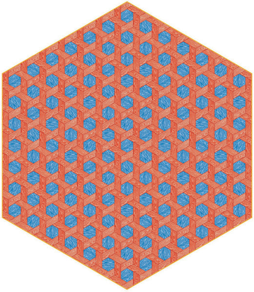 Hexagon Rouge/Bleu par Studio Job pour Moooi Carpets