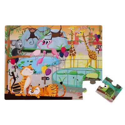 20 Piece Tactile Puzzle - A Day at the Zoo by Janod