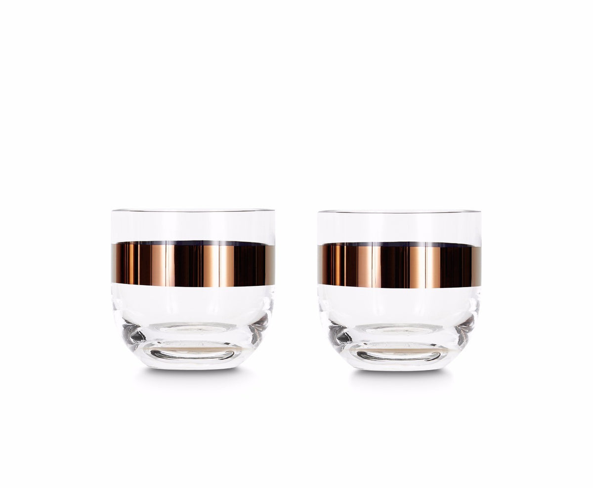 Tank Whiskey Glasses Copper Set of Two by Tom Dixon