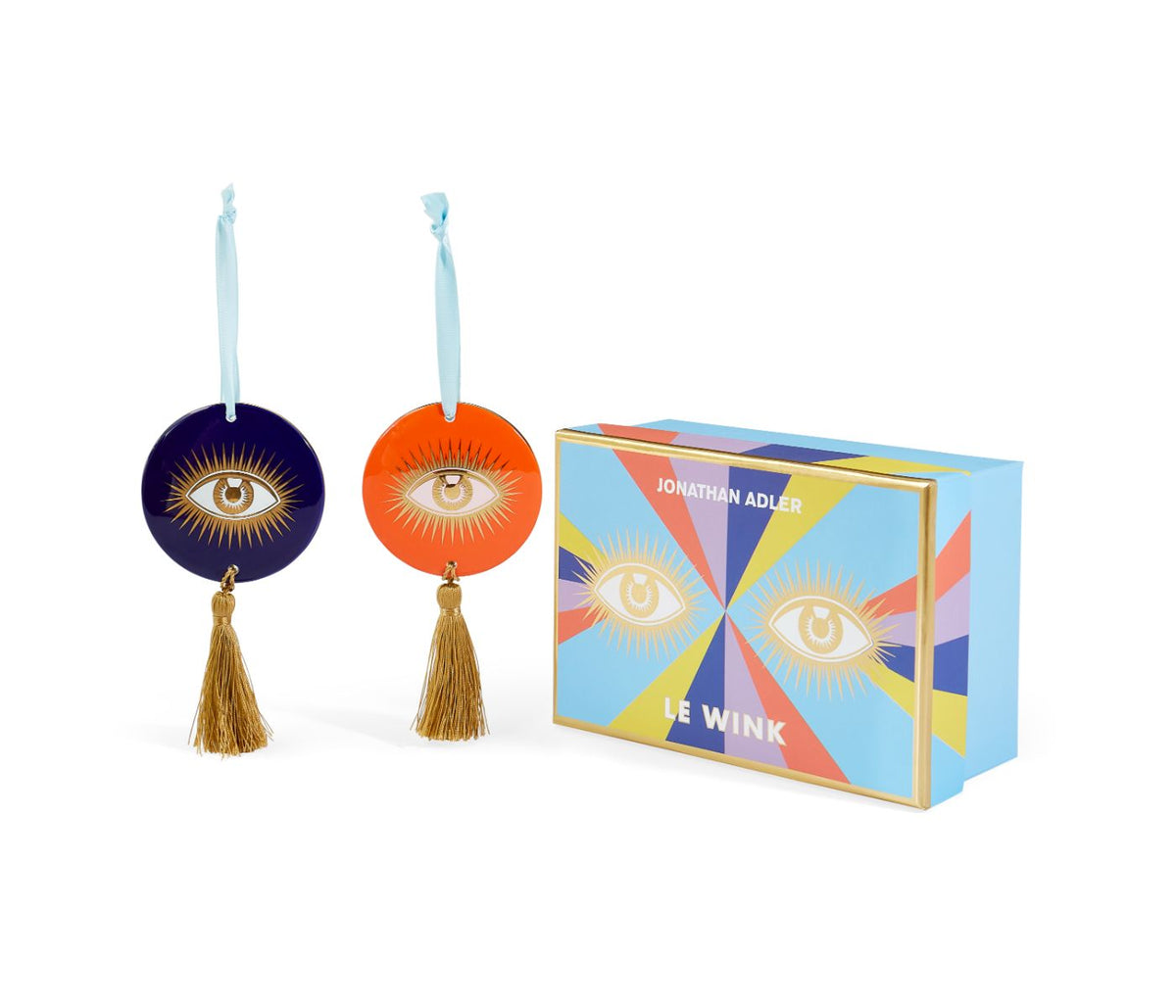 Le Wink Ornaments - Set of 2 by Jonathan Adler