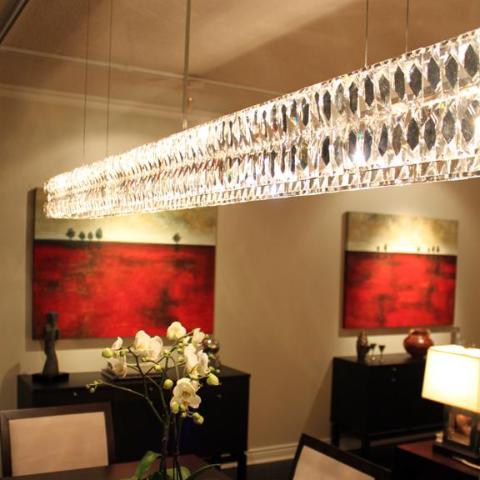 Small Gia Suspension light by VISO, Canadian-made modern pendant lighting fixture with sleek design.