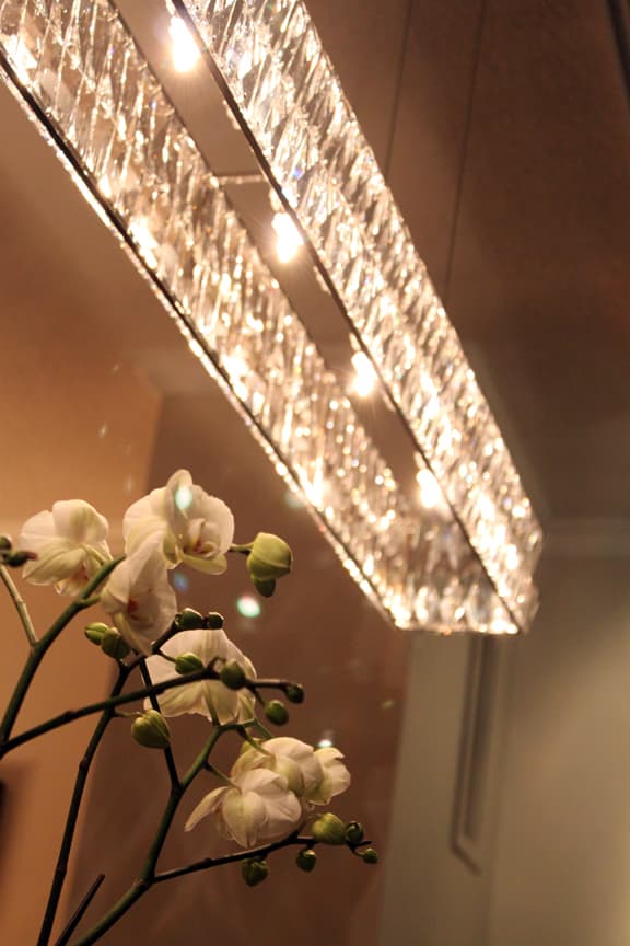 Small Gia Suspension light by VISO, featuring modern design and Canadian craftsmanship, perfect for contemporary lighting.