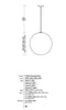Small Viso Globo Suspension lighting fixture with sleek design, made in Canada, featuring a modern, minimalist pendant light.