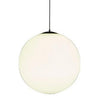 Small Viso Globo Suspension light fixture, made in Canada, featuring modern design and a sleek, spherical shape for contemporary interiors.
