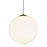 Small Viso Globo Suspension light fixture, made in Canada, featuring modern design and a sleek, spherical shape for contemporary interiors.