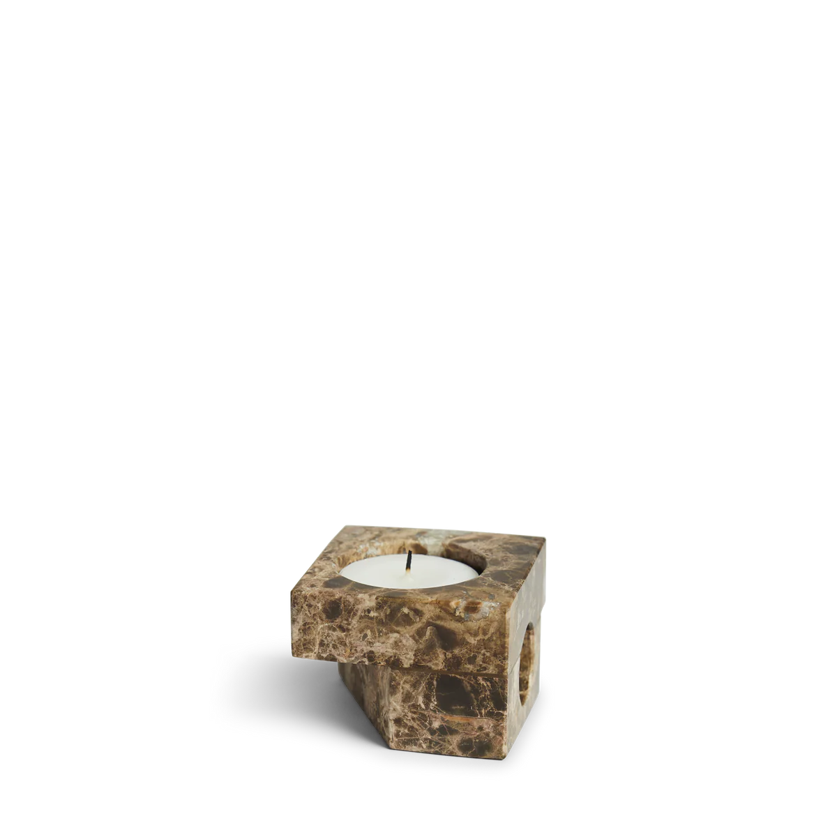 Green Jeu De Dés 2 candle holder by Woud Denmark, stylish accessories with geometric design for home decor.
